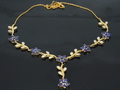 Natural Sapphire & Diamond Blue Dreams Neckalce with 18K Yellow Gold