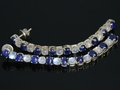 Moonstone & Sapphire Earrings with 925 Silver