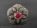 Black& Brow Diamond Ring with Yellow Gold 18K [ size 6.5 ]