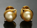 Pearl & Diamond Earrings with 18K Yellow Gold