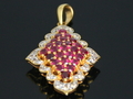 Ruby & Diamond Pendant with 18K Yellow Gold