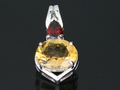 Citrine & Garnet Pendant with 925 Silver