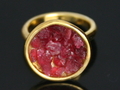 Rough Spinel Ring with 925 Silver and Yellow Gold Plated