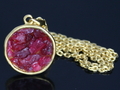 Rough Spinel Necklace with Silver and Yellow Gold Plated