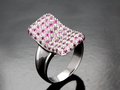 Pink Sapphire Ring with White Gold 18K [ size 6.5 ]