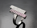 Pink Sapphire,Diamond Ring with White Gold18K [ size 6.5 ]