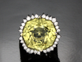 Lemon Quartz,Diamond Ring with White Gold 18K [ size 6.5 ]