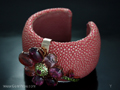 Stingray Leather, Tourmaline and Peridot  Bracelet